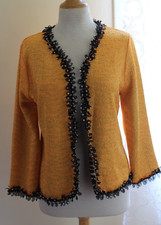 Berek Sz L M Crinkle Art-to-Wear Reversible Marigold Yellow Animal Print Jacket