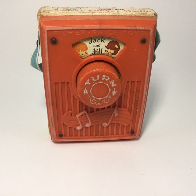 Fisher Price 772 Pocket Radio Music Box Vintage 1973 Jack and Jill Red