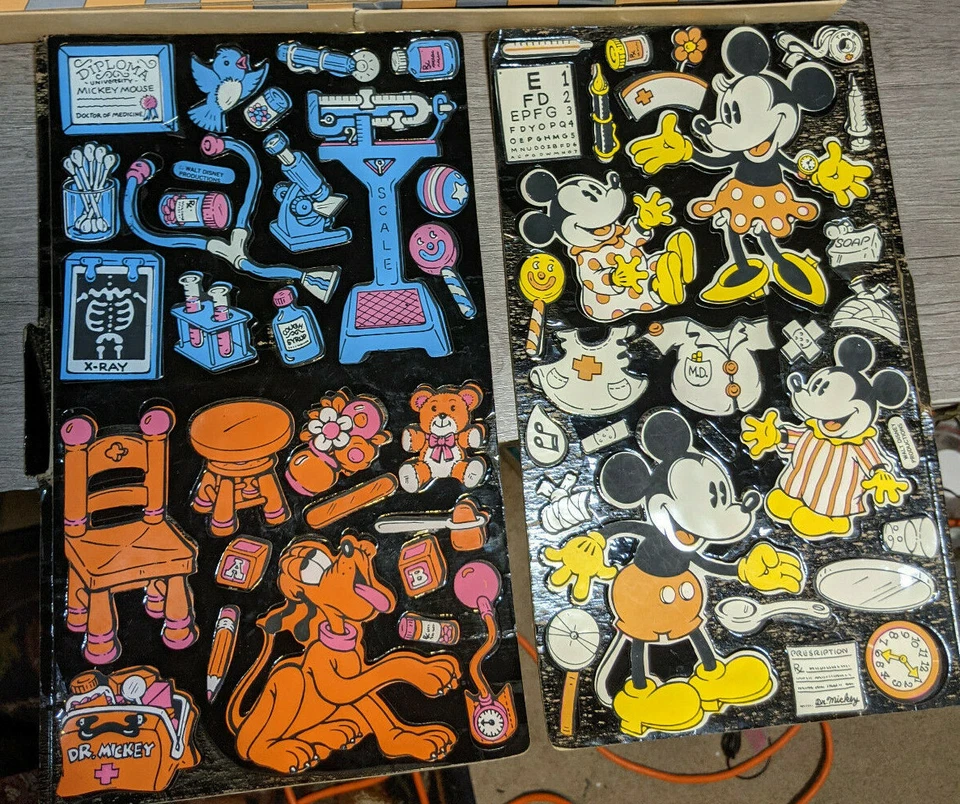 Rare Vintage Colorforms Mickey Minnie Mouse Doctor & Nurse Pre-School Play Set - Image 3 of 4