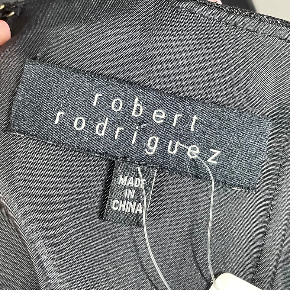 NUEVO Vestido Robert Rodriguez Mujer 10 Negro Diseñador Cóctel Sin Tirantes Foto 4 de 4