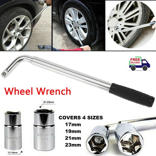 Extendable Wheel Lug Nut Wrench 17/19/21/23MM Socket Car Tire Iron Garage Tools