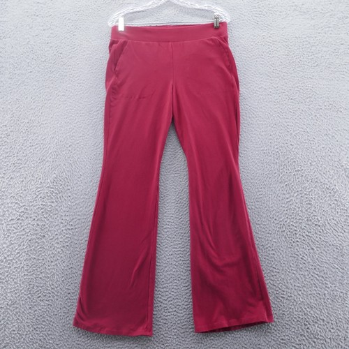 Torrid Womens Pull On Knit Flare Leg Pants 1X Red Stretch Comfy Pockets