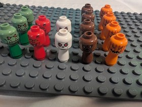 LEGO Monster Minifigure Heads Pumpkin Skull Devil Werewolf Troll Halloween (Lot)
