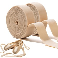 Pointe Shoe Elastic Ribbon 10m 11yd Soft Stretch Ballet Satin Band Nude