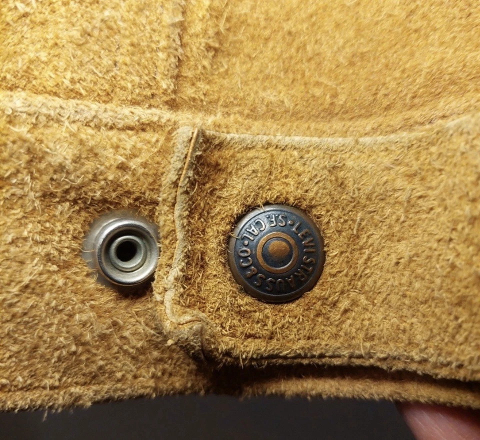 美丽复古 20 世纪 60 年代 Levi’s BIG E 麂皮绒皮夹克 - 男女通用! — 第 3/4 张图片