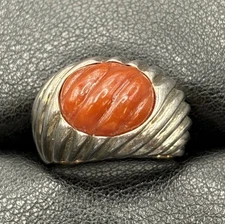 Ross Simmons Sterling Silver Carved Camelion Ring Size 6 W18