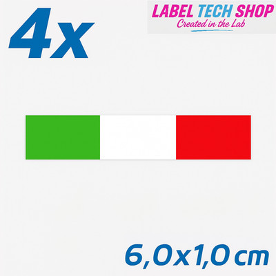 4x Italia/Italien Aufkleber Flagge 6×1 cm Italien Streifen Adesivo Sticker 036