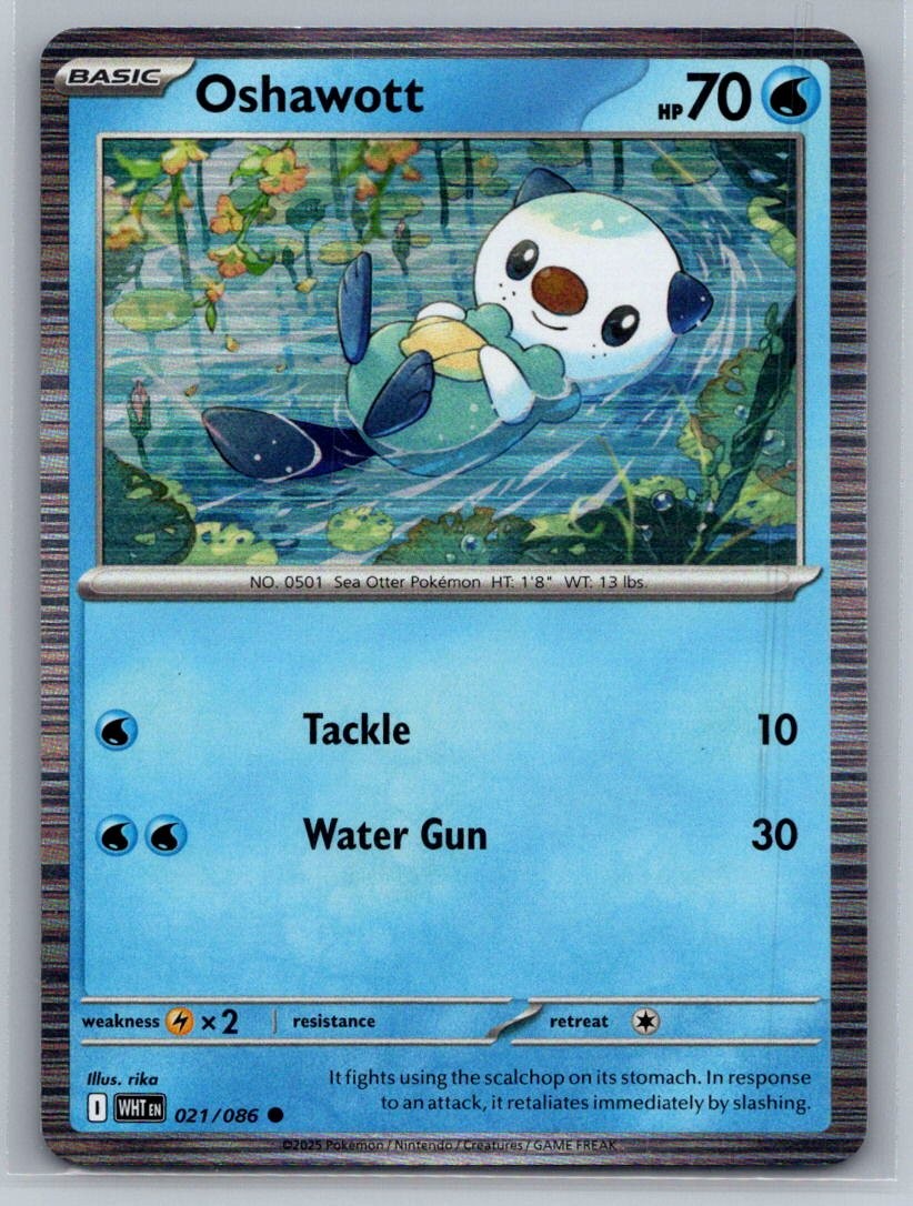 Oshawott Common SV: White Flare 021/086 NM