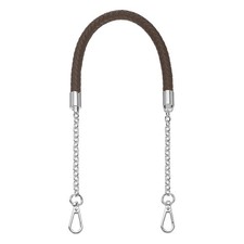 62cm/24.4" PU Leather Braided Purse Strap Dark Coffee, Silver Buckle 