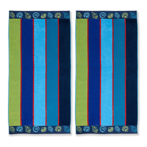 Superior Oversized Seashell Cotton Jacquard Beach Towel (Set Blue N/A