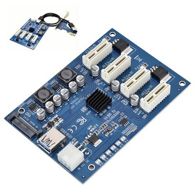 PCI-E 1X To 4X PCIe USB3.0 Converter Extender Adapter Card Expansion Kit For