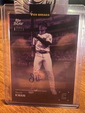 Steven Kwan 2025 Topps Demand Black & White Purple Variation /25 Auto NRMT+