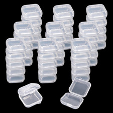 80PCS Mini Clear Plastic Jewelry Box, Earring Storage Box Small Storage Contai