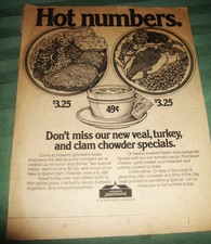 Howard Johnson Print Menu Ad