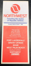 1986 Northwest & Republic Airlines Timetable Ft Lauderdale Miami West Palm Beach