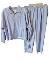 Koret Sport Track Suit Womens PL Cornflower Blue Windbreaker 2pc VTG NOS 80s NWT