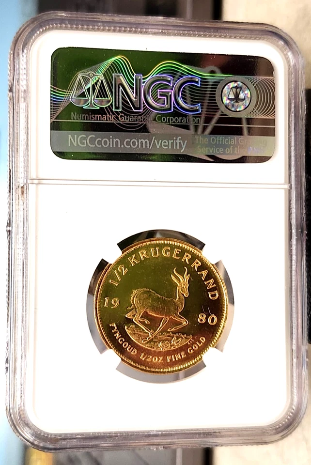1980 S Africa Gold 1/2 Krugerrand - MS66 - NGC - Mirrors & Frost - Image 2 of 4