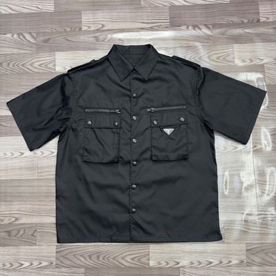 Prada Black Nylon Utility Pocket Short Sleeve Shirt Size Medium | eBay