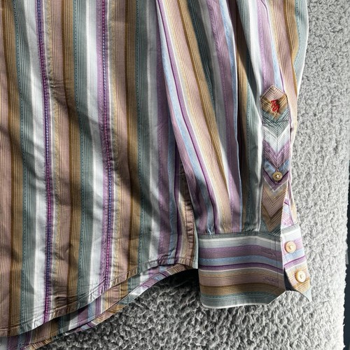 Robert Graham Shirt Mens XL Multicolor Striped Knowledge Wisdom Truth Cotton - Picture 2 of 10