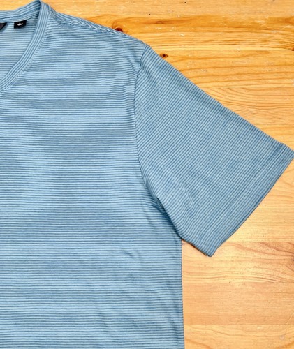 TRAVIS MATHEW T-Shirt Men's Large Blue Striped V-Neck Pima Viscose Lightweight - Picture 14 of 24