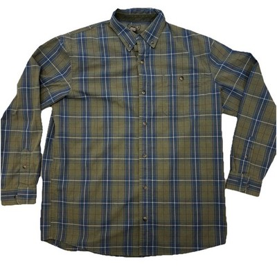 C.E. Schmidt Workwear Shirt Mens XLT Blue Green  Plaid Long Sleeve- 100% Cotton
