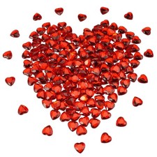 200 Stück Herz-Diamantkristalle Rot 12mm Acryl Basteldeko Valentinstag