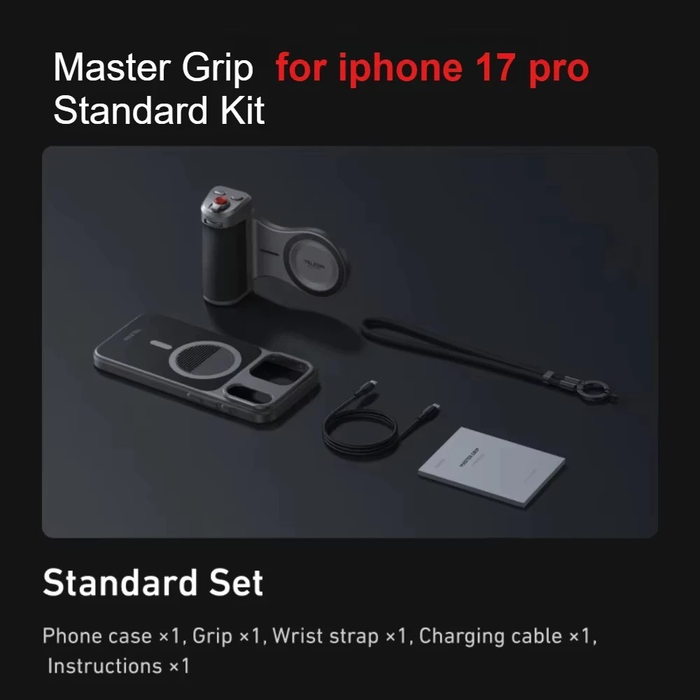 TELESIN Master Grip Kit for iPhone 17 Pro Max Magnetic Phone