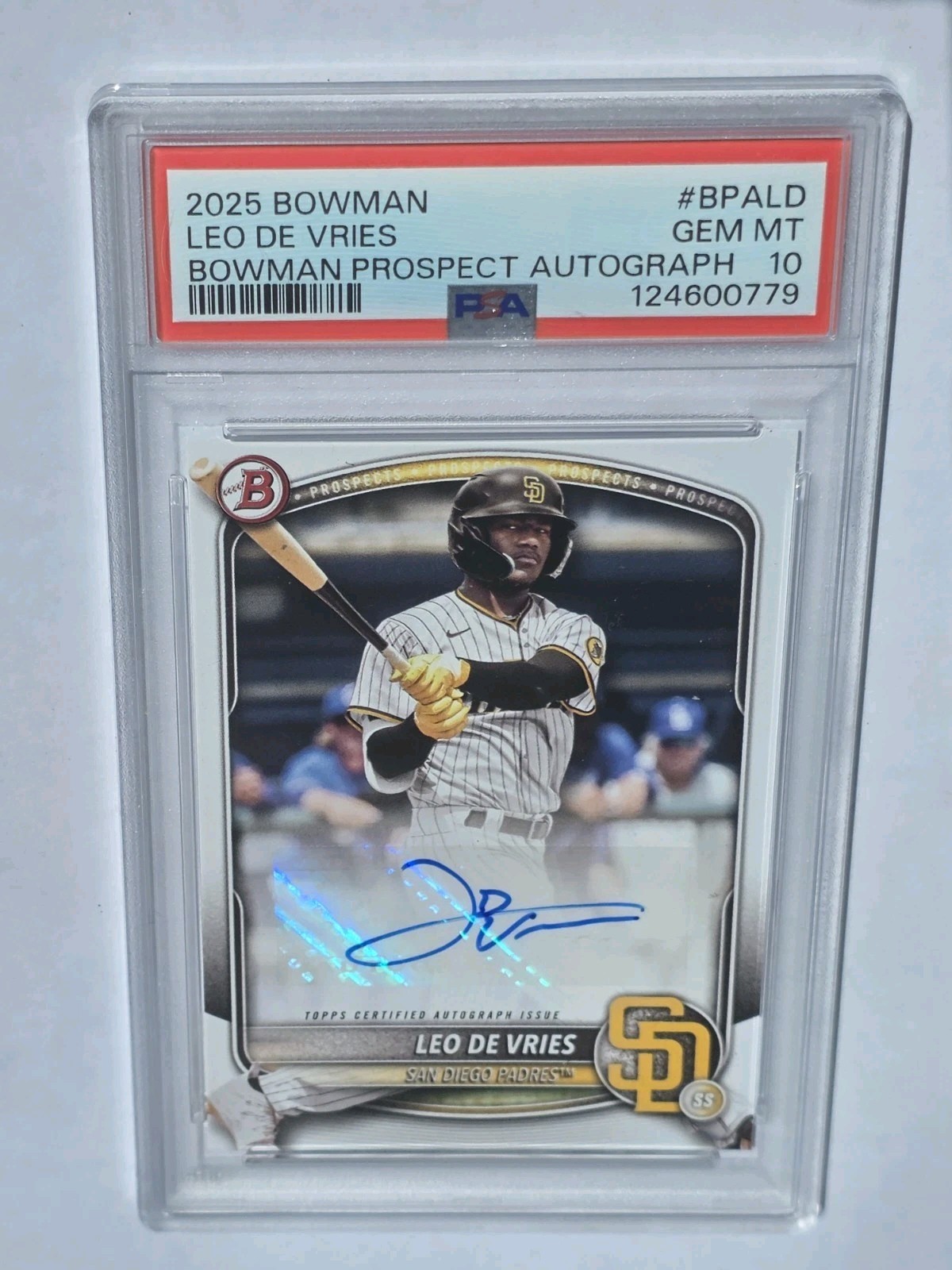 2025 Bowman - Leo De Vries Bowman Prospect Autograph PSA10 Padres #BPA-LD