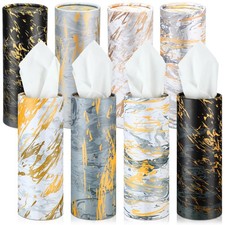 8 Pack Car Tissue Holder 3 Ply Tissue Bulk Marble Modern Tissues Cylinder Tra...