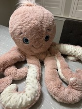 Walmart Jumbo Pink Octopus Plush Long XL Soft Minky Dots Pillow Blue Eyes 31"