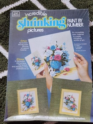 Vintage Craft Master Incredible Shrinking Paint By Number Pictures New Sealed
