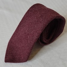John Weitz Solid Burgundy Pointed Tie Men's Neckwear w/ Logo Accent Wool