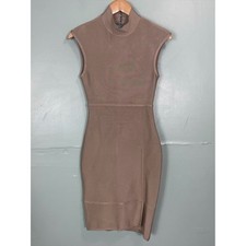 House Of CB London Open Back Bandage Dress Women Medium Tan BodyCon