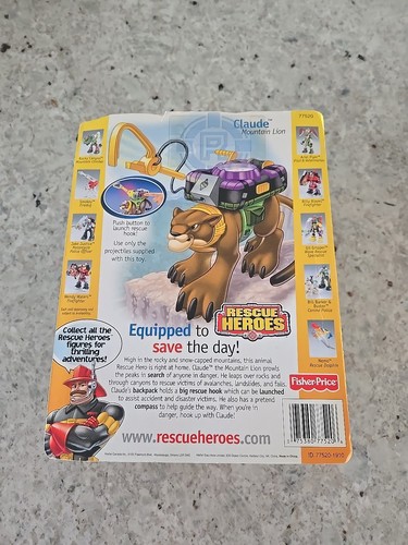 Rescue Heroes Claude Mountain Lion Toy Fisher-Price Sealed Box - Picture 7 of 9