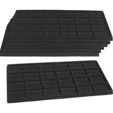 7 Black Flocked 24 Compartment Display Tray Inserts
