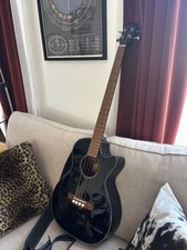 Fender CB-60SCE Electro Acoustic Bass Guitar - Black with Strap And Bag