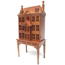 1:12 Mini Dollhouse Redwood Toy Set - Small Villa Display Cabinet Bookshelf