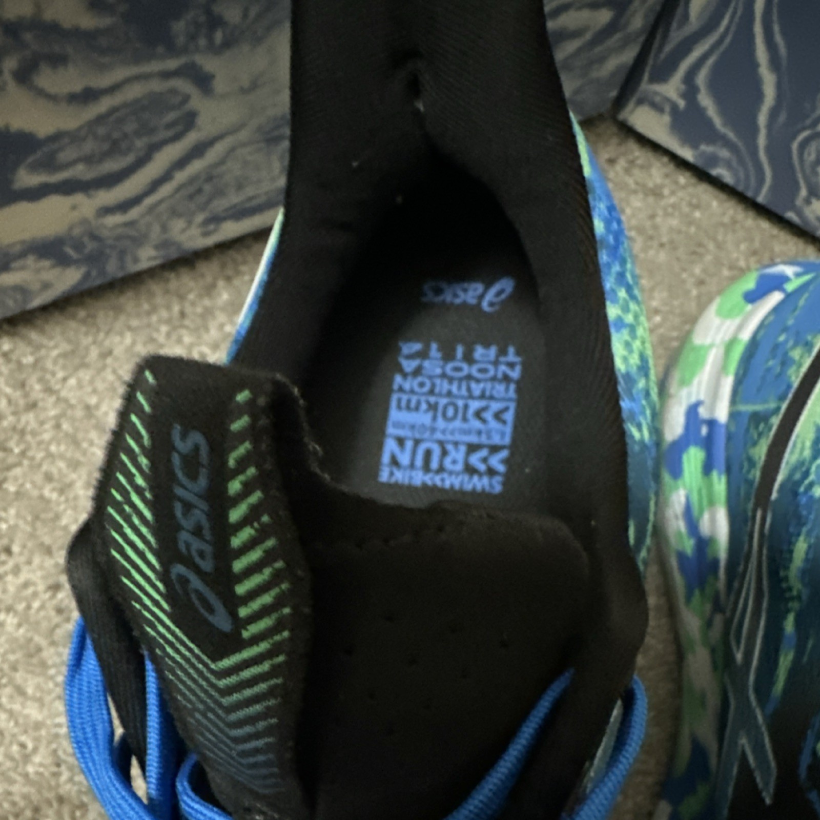 ASICS Noosa Tri 14 Men's Running Shoes Black Blue Green Mesh Lace Up Size11 image 7