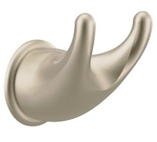 Moen YB8003SN Mason Collection Double Robe Hook Satin Nickel Wall Mount Single