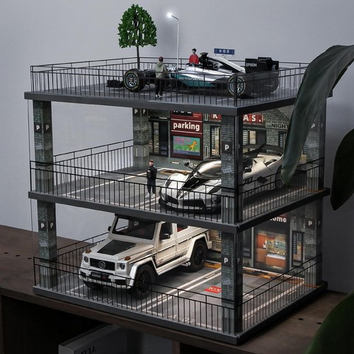 kivcmds 1:18 Scale Diecast Model Car Display Case Cabinet with USB Lights and... - Picture 2 of 6