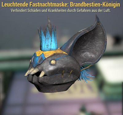 Fallout76 PC Item- Leuchtende Fastnachtsmaske: Brandbestien- Königin