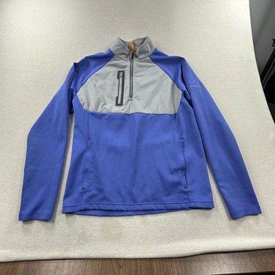 Peter Millar Golf Jacket Mens Medium Blue Gray Hyperlight Weld Hybrid Half Zip