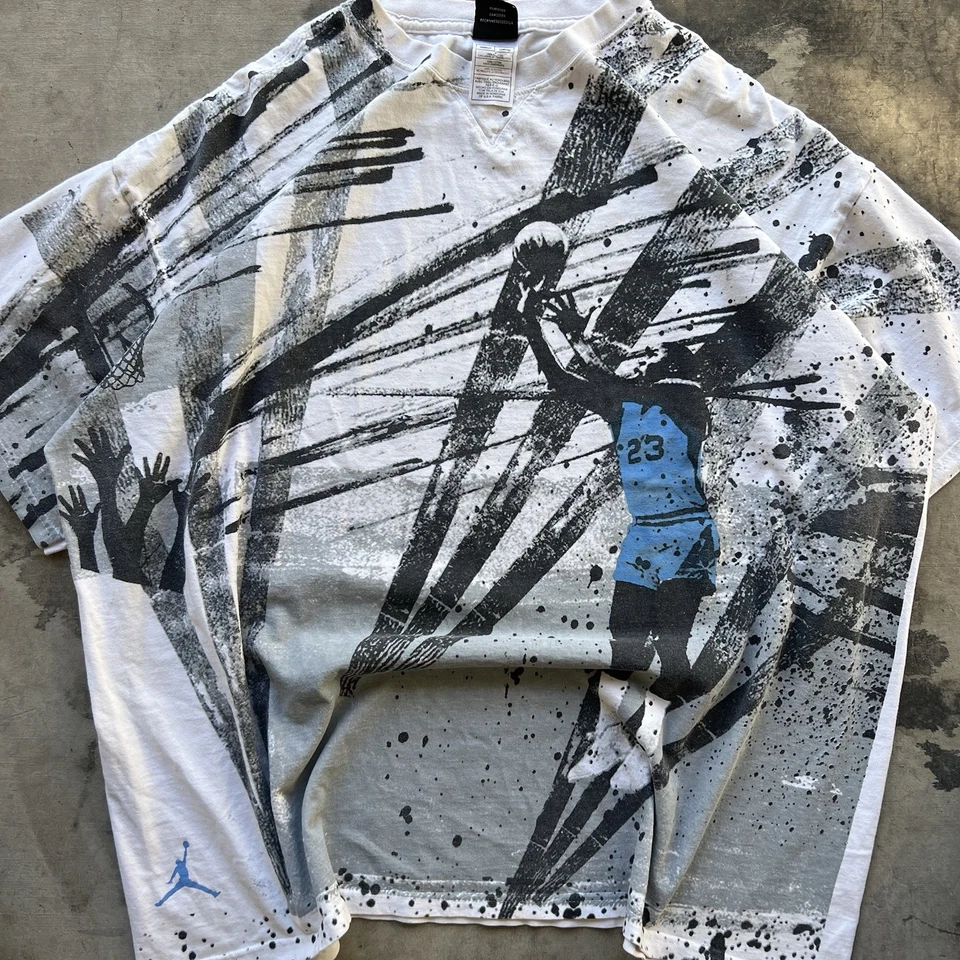 Белая и серая футболка 90-х Калифорнийский университет Майкл Джордан - Изображение 4 из 4