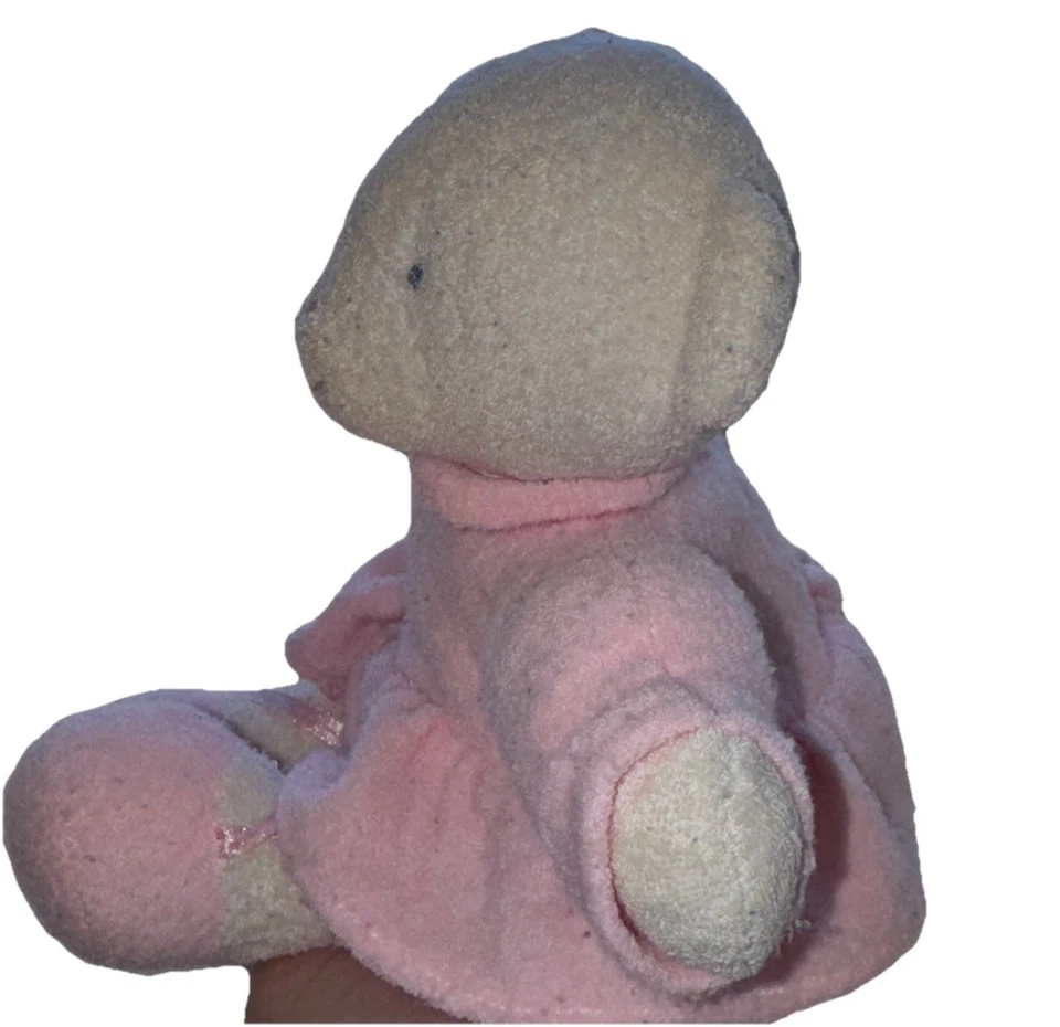 "Muñeca bailarina sonajero oso de tela de rizo blanco rosa Soft Dreams 9"" peluche"  Foto 4 de 4