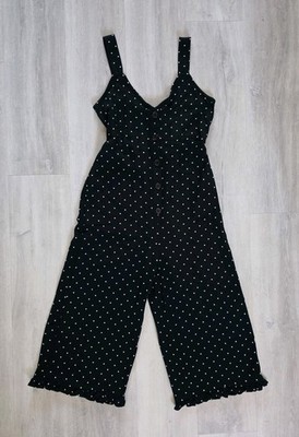 MISS SELFRIDGE Gr. 6 petite POLKA DOT JUMPSUIT schwarz CROPPED LEG crop URLAUB