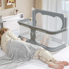 3 in 1 Baby Bassinet Bedside Sleeper Portable Crib, Foldable Bed Rail for Toddle