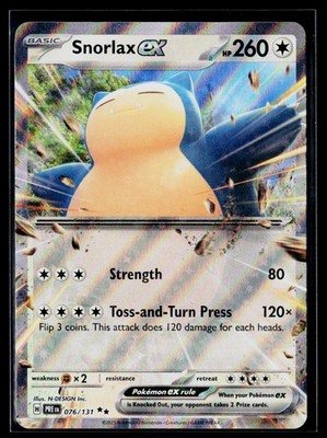 Pokemon Snorlax ex - 076/131 - Holo Double Rare Prismatic Evolutions Holo NM