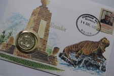 🧭 🇪🇨 ECUADOR 1 SUCRE COIN COVER 1981 IGUANA LIZARD B84 #360