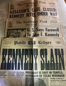 Kennedy Assassination Headlines From Ky. (3) 2 - 11/25/63 & 1 - 11/23/63