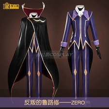 Code Geass Lelouch Zero Black Knights Cosplay Costume Full Outfit Anime Uniform